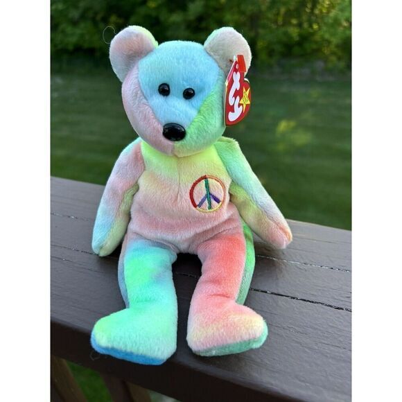 RARE 1996 Ty Beanie Baby "PEACE" the Bear From The Beanie Babies Collection. - Picture 1 of 7